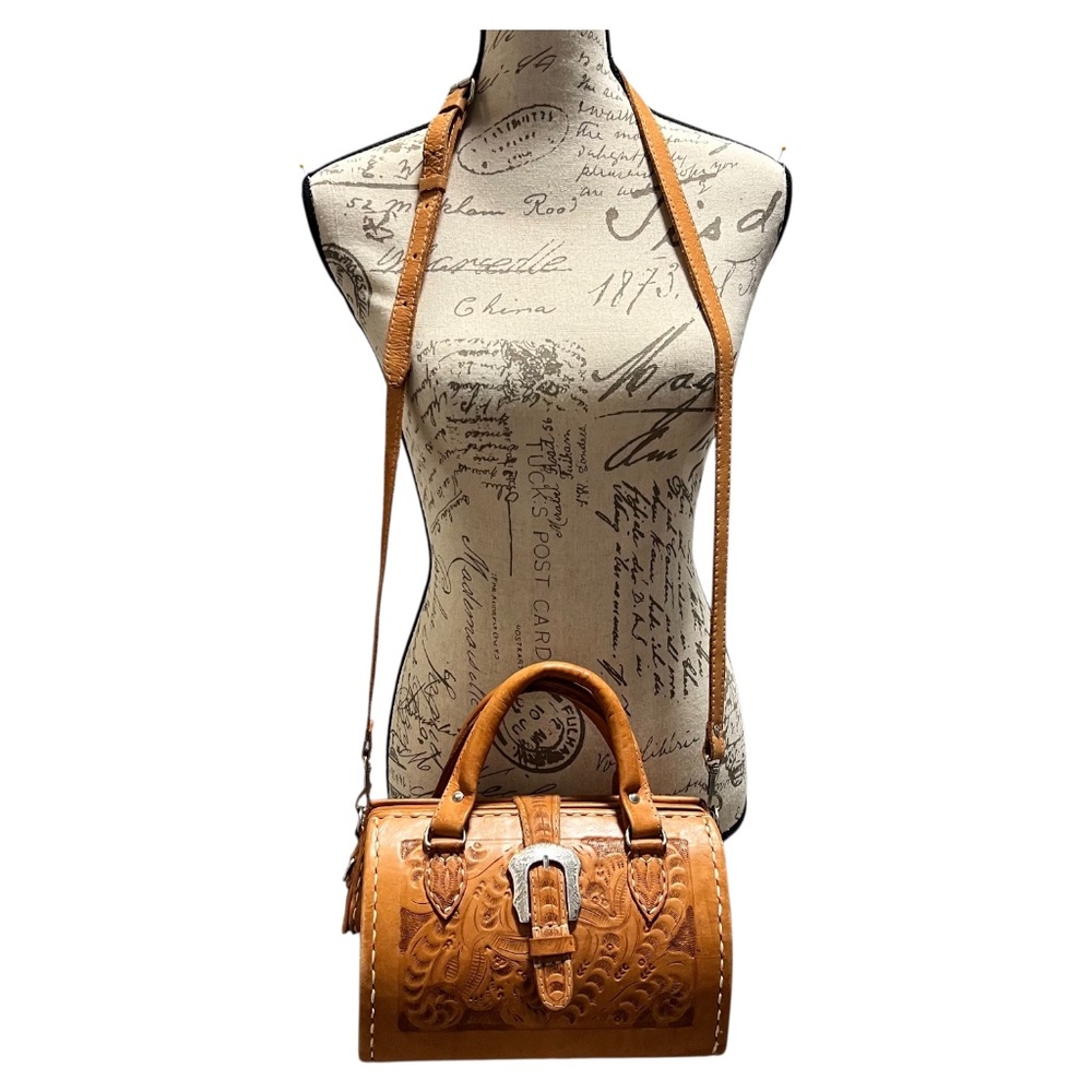 Handcrafted Tan Leather Crossbody Satchel